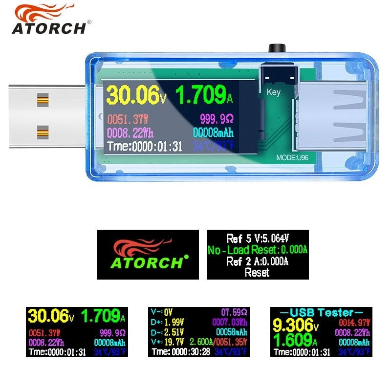🔌 Atorch U96 USB Tester 10-in-1 Digital Power Meter | Color LCD Display | Voltage Current Capacity Fast Charging Detector | A One Quality
