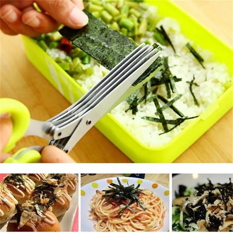Minced 5 Layers Chopped Laver Tool Cut Spices Rosemary Cook Basil Kitchen Shredded Scissor Scallion Cutter Herb Vegetable Shear