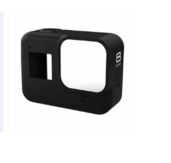 Full Body Soft Silicone Case for GoPro Hero 8 Black with Wrist Strap – Shockproof Protective Cover (Black)