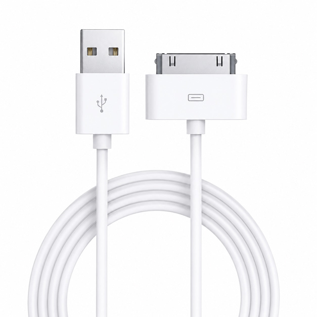 30 Pin Fast Charging USB Cable for 4/4S, 3G/3GS, Tablet 1/2/3 & Media Player – Data Sync & Charging Cable (White)