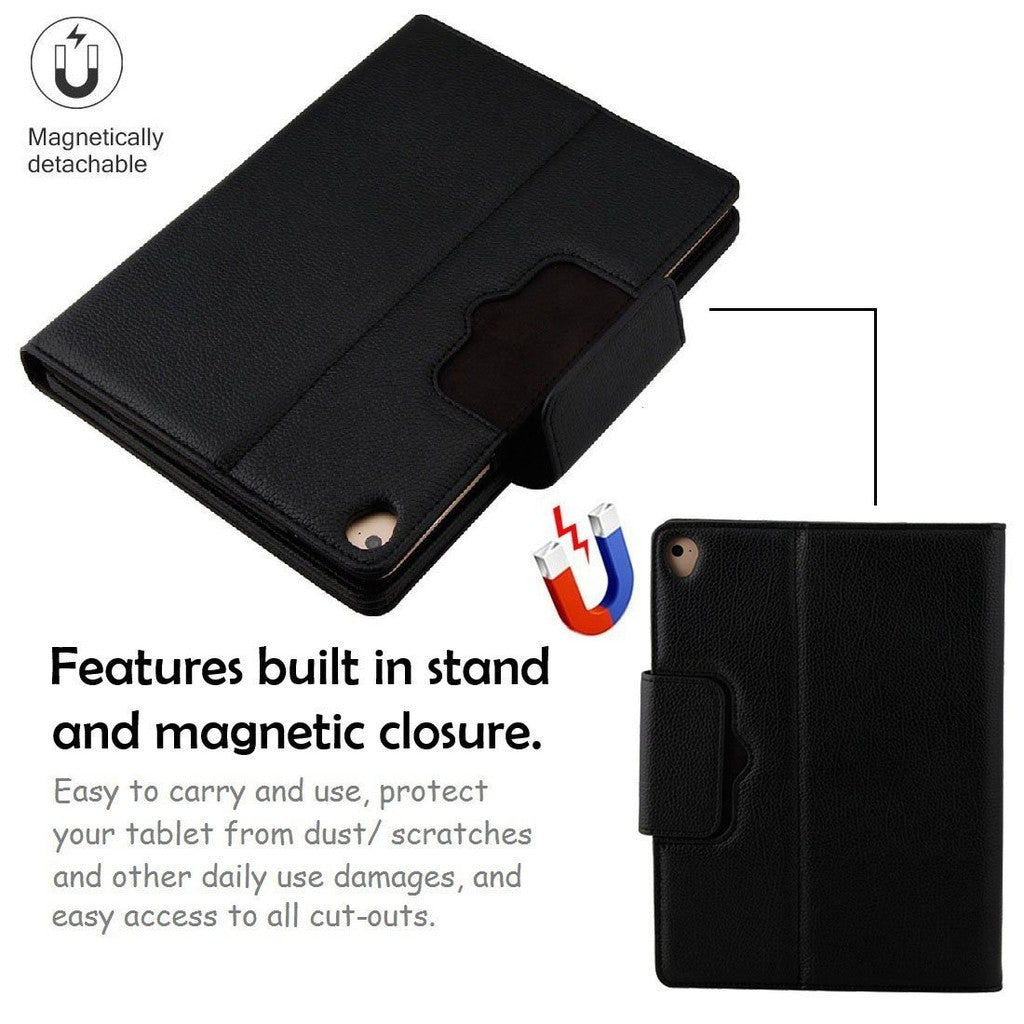 Wireless Bluetooth Keyboard Case for Pad 9.7 / Air / Air 2 / Air 3 (2019) / Pro 9.7 / Pro 10.5 (2017) / Pad 2 / 3 / 4 / Mini 1 2 3 4 5 – PU Leather Detachable Rechargeable Keyboard Cover (Tab Not Included)
