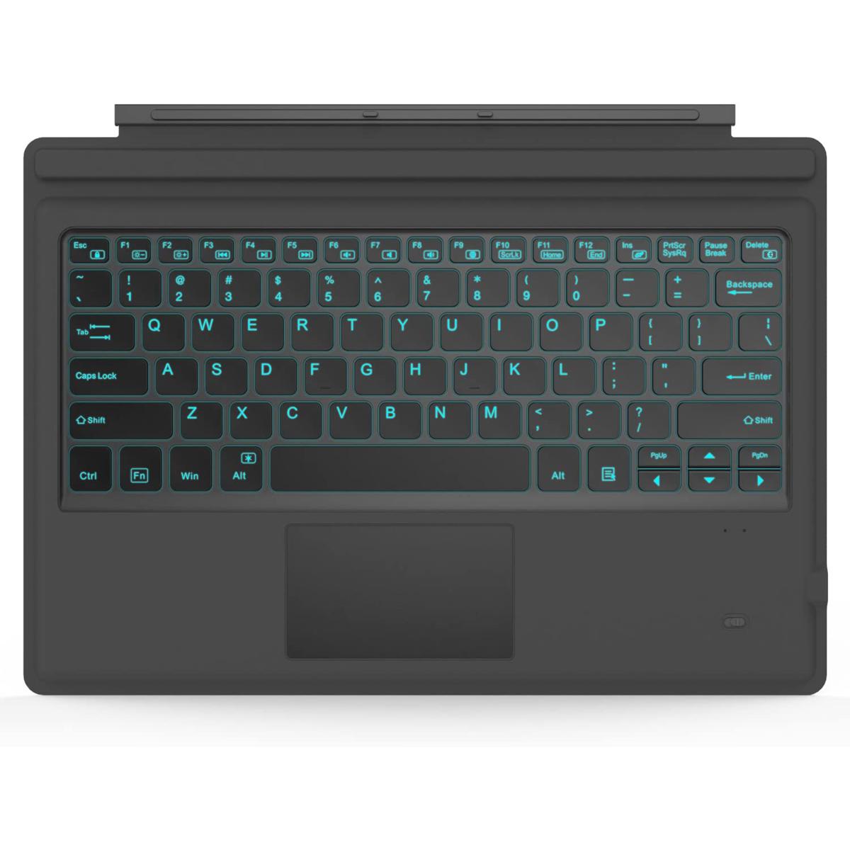 Moko Wireless Keyboard with Backlit For Surface Pro 4 / Pro 3 / Surface Pro 2017 Surface Pro 6 Surface Pro 7 Slim Wireless Bluetooth Keyboard with Trackpad 7-Color LED Backlit for Surface high quality Rechargeable Battery (Gray)