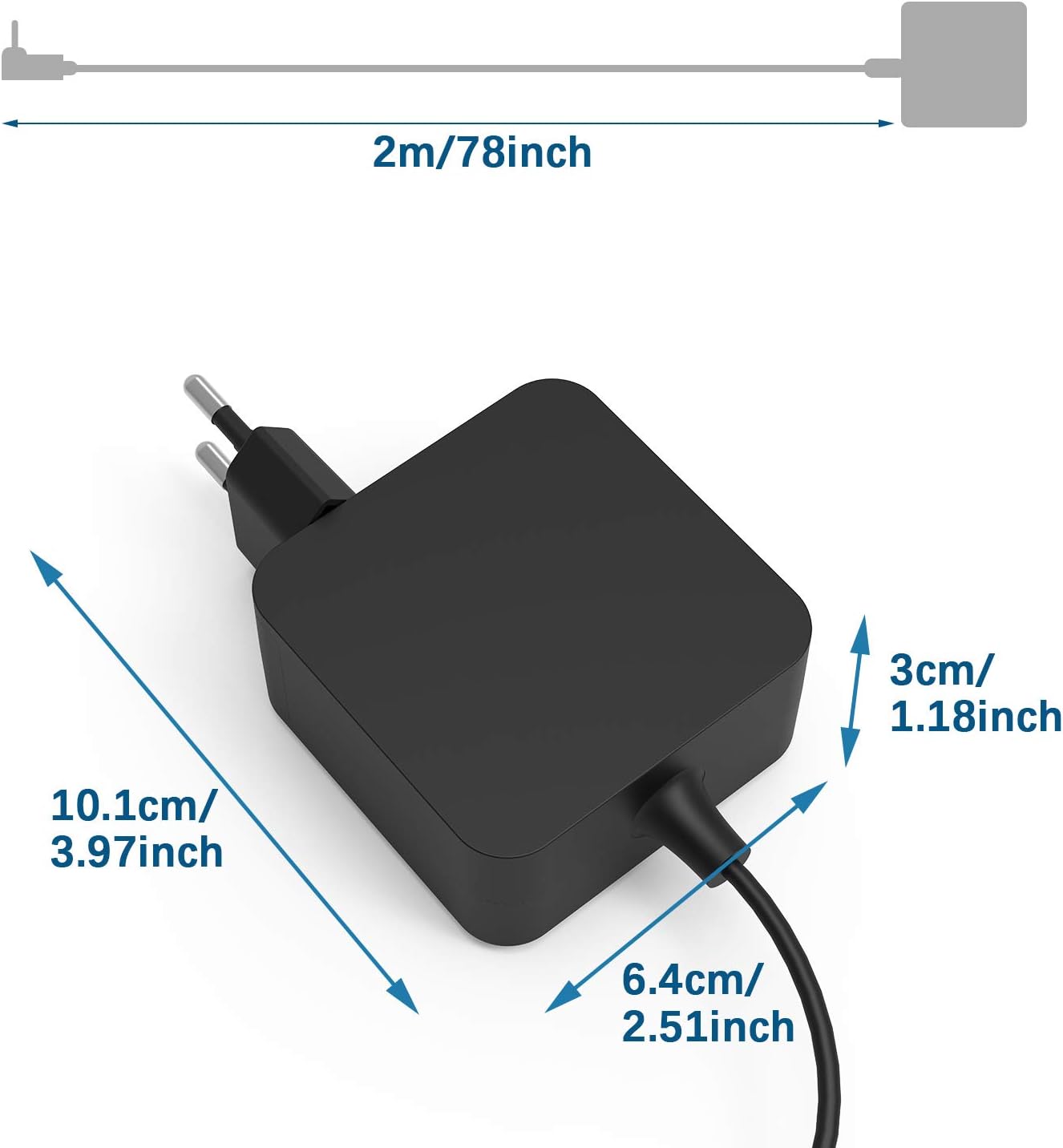 45W Notebook Laptop AC Charger Adapter Power Cable for Asus E403 E403NA E403SA C300 C300MA UX301 UX301L UX302 UX303 UX303LA UX303UB UX305 UX305CA R5400 R540 R5SA;R515 R515MA;E402 E402S;X540 X540L