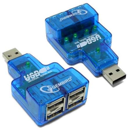 4 Port USB Hub with Data & Charging Power Input Option – Slim Compact Design | High-Speed USB 2.0 Hub for Laptop, PC & Mac
