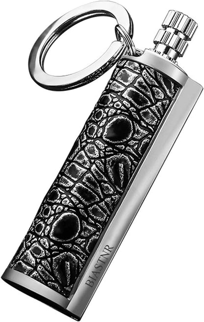 1 PCS Permanent Match Emergency Lighter Black | Metal Matchstick Fire Starter Keychain Reusable Survival Striker Kit for Camping & Hiking
