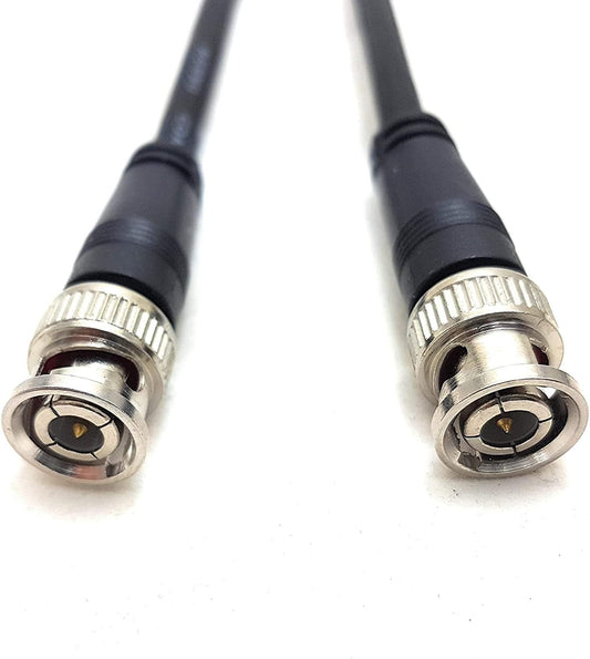 2 Meter MainCore BNC to BNC RG58 50 Ohm CCTV Camera Video Coaxial Cable Lead Black
