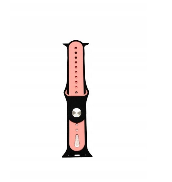 Premium Silicone Sport Watch Strap 38/40/41mm – Black Pink Soft Replacement Band