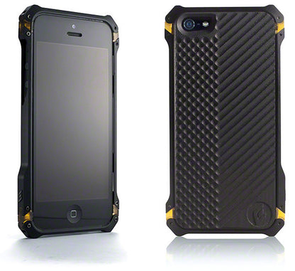 Luxury Aluminum Metal Bumper Phone Case Cover only – Shockproof Rugged Armor Element Style Cover with Anti-Slip Back & Camera Protection