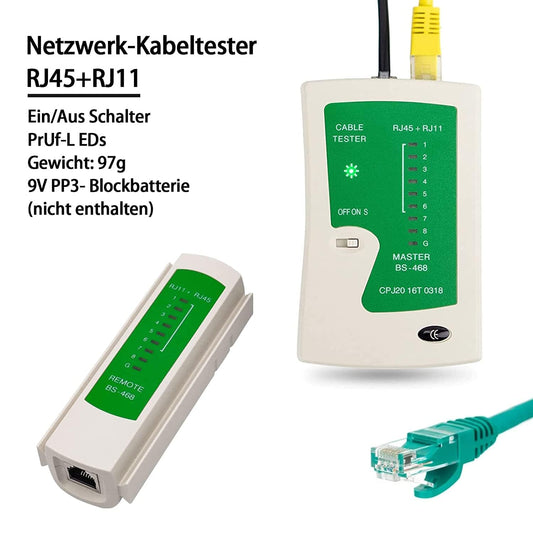 RJ45 Cable Tester – Multifunctional Network LAN Cable Tester for RJ45 RJ11, Cat5/Cat5e/Cat6/Cat6a/Cat7 UTP & Shielded Cable Testing Tool