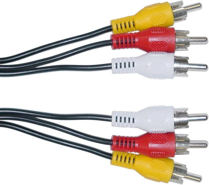 2.5 Meter RCA Audio/Video Cable– 3 RCA Male to 3 RCA Male Composite Video & Stereo Audio Cord for TV, DVD, CD Player, Gaming Consoles – Black