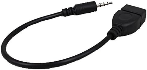 USB Female to 3.5mm Jack Male Audio Converter Adapter AUX Cable for Car Laptop Speaker Black