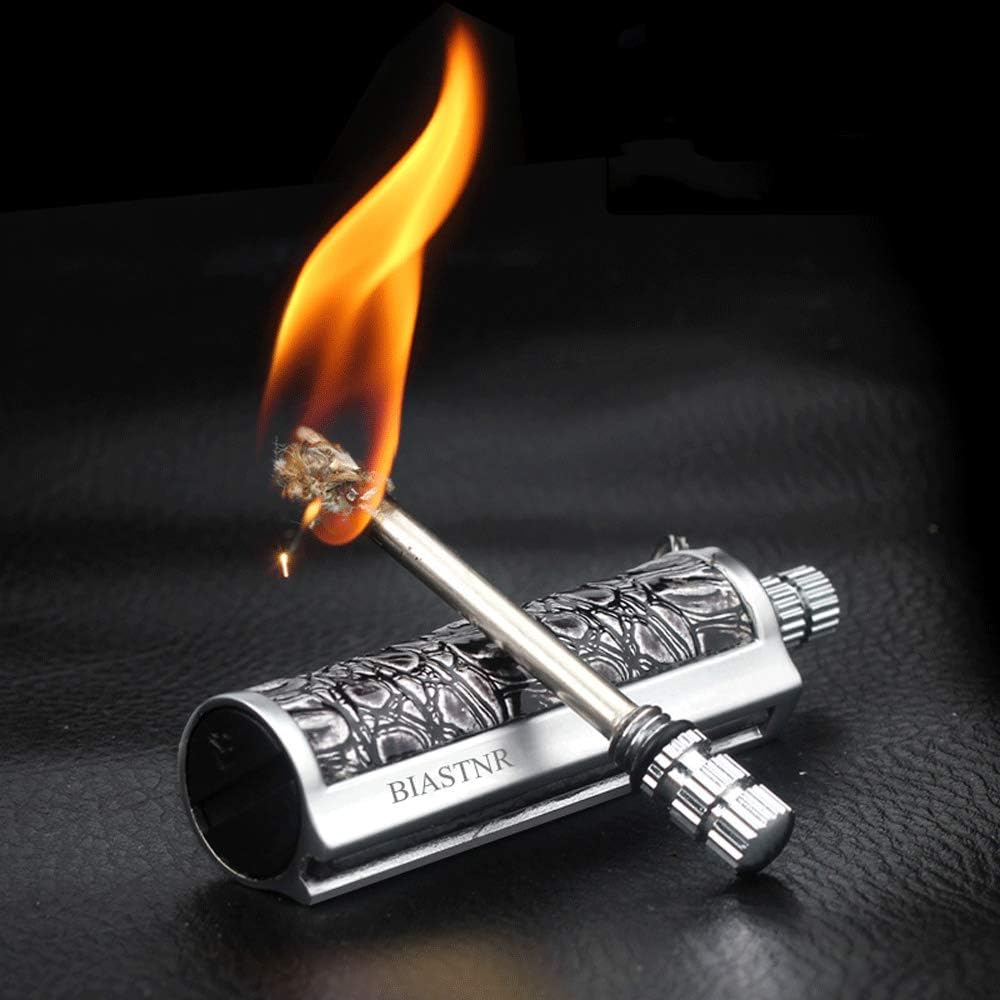 1 PCS Permanent Match Emergency Lighter Black | Metal Matchstick Fire Starter Keychain Reusable Survival Striker Kit for Camping & Hiking