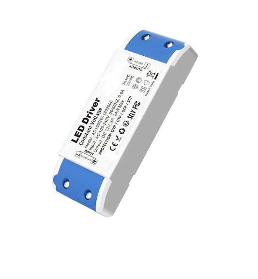 LED Transformer 24W 12V DC Power Supply Adapter – 240V AC to 12V DC 2A LED Driver for LED Strip Lights, Cabinet Lights, MR11/MR16 Bulbs & Ring Doorbell