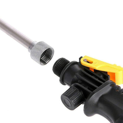 High Pressure Water Nozzle 2-in-1 Long Rod Garden Hose Sprayer by Firzero – Portable Metal Spray Gun for Car Wash, Gardening, Yard Cleaning & Pet Shower