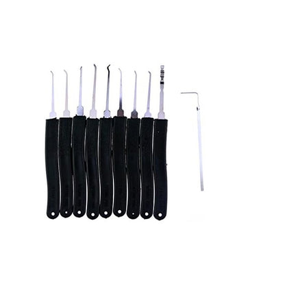 9pcs Lock Pick Tools Set with 1 Tension Wrench – Professional Stainless Steel Lock Picking Kit for Practice, Repair & Locksmith Training