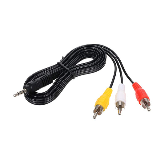 3-in-1 RCA AV Cable 3.5mm Jack to 3 RCA Male – 112CM Audio Video Cable Adapter for TV, DVD, Mobile & Home Theater