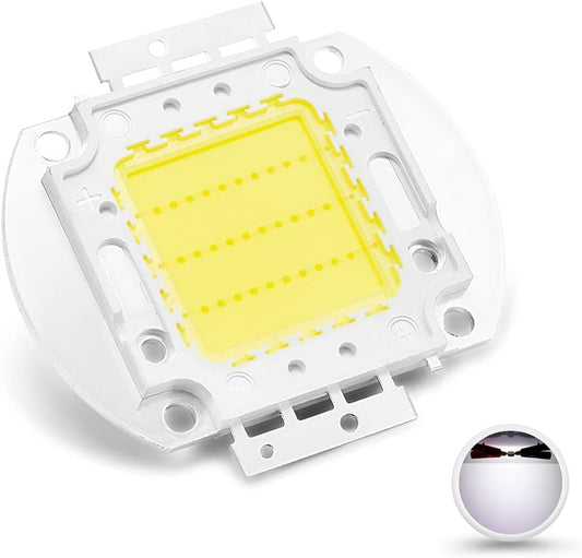 30W High Power White COB LED Chip 6000K–6500K | 900mA DC 30V Super Bright SMD LED for DIY Lighting