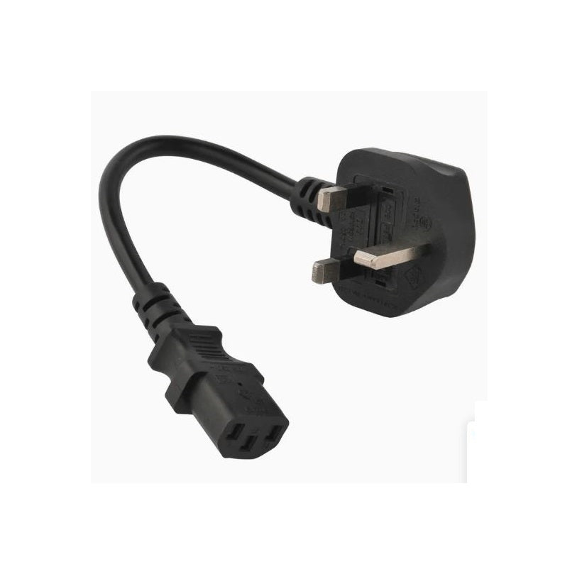 1.5Ft  3-Pin Desktop Power CableBlack & White – Power Cord for PC, Monitor, Printer, UPS & Electronic Devices