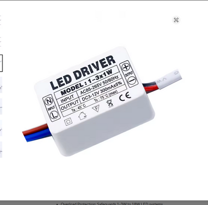 LED Driver 1-3x1W LED Power Supply Adjustment Unit AC 85-265V to DC 3-12V 300mA Transformer Driver for LED Lights