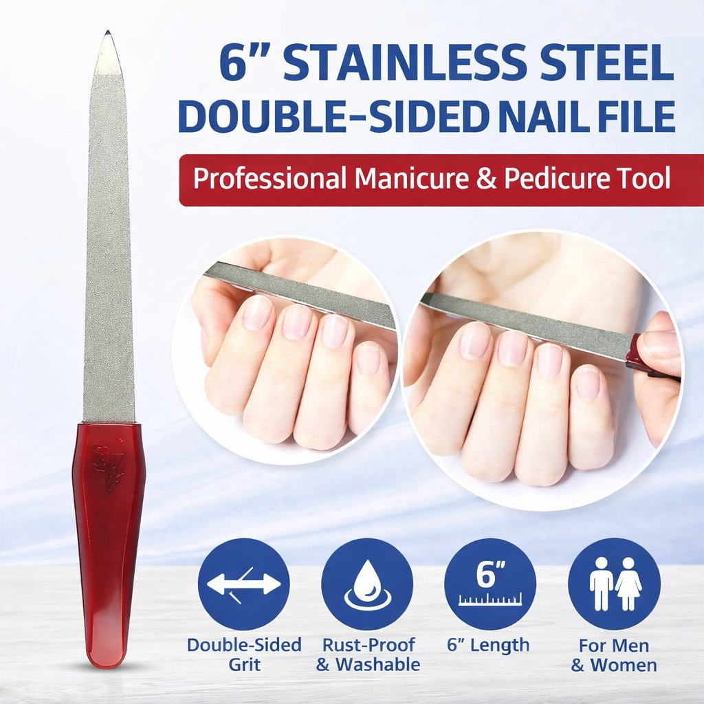 Metal Double Sided Nail File Stainless Steel Manicure Pedicure Files 6 inch – Buy Online in Pakistan with COD