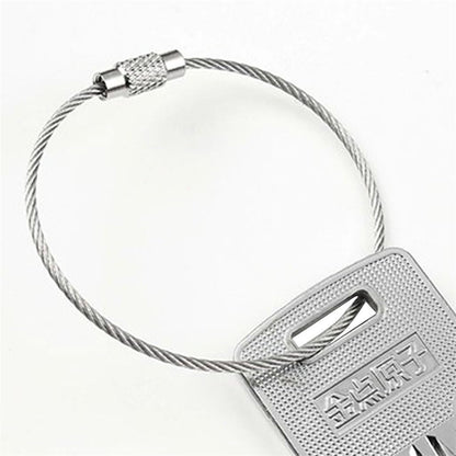 5 Pcs Stainless Steel Wire Keychain Screw Lock Cable Ring 10cm – Heavy Duty Outdoor Hiking Key Ring