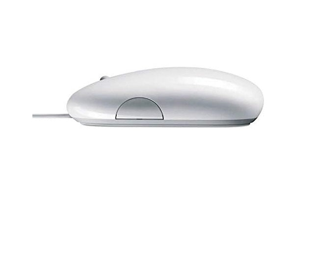 Branded Apple Mighty Mouse A1152 USB Wired30 cm Optical Mouse – 360° Scroll Ball, Multi-Button Touch Design for Mac & Windows (White)