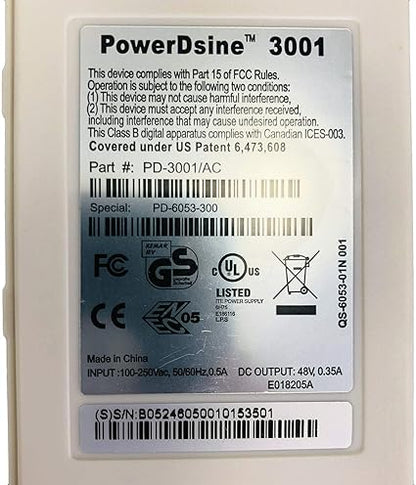 PowerDsine 3001 PoE Injector 48V 0.35A – Power over Ethernet Adapter 100-250V 50/60Hz for IP Cameras, Wireless Access Points & Network Devices