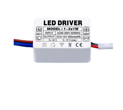 LED Driver 1-3x1W LED Power Supply Adjustment Unit AC 85-265V to DC 3-12V 300mA Transformer Driver for LED Lights