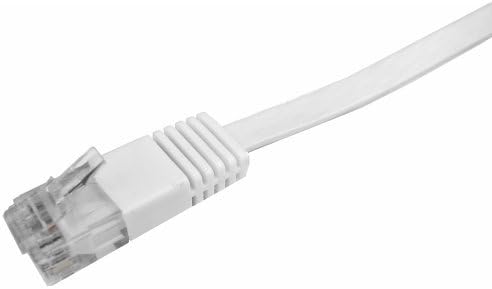 1ft White Ultra Flat Cat6 Ethernet Cable – RJ45 High-Speed LAN Patch Lead.