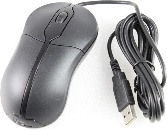 Dell 3-Button USB Wired Optical Mouse with Scroll Wheel – 1000 DPI Precision, Ergonomic Design for Laptop & Desktop (Black)