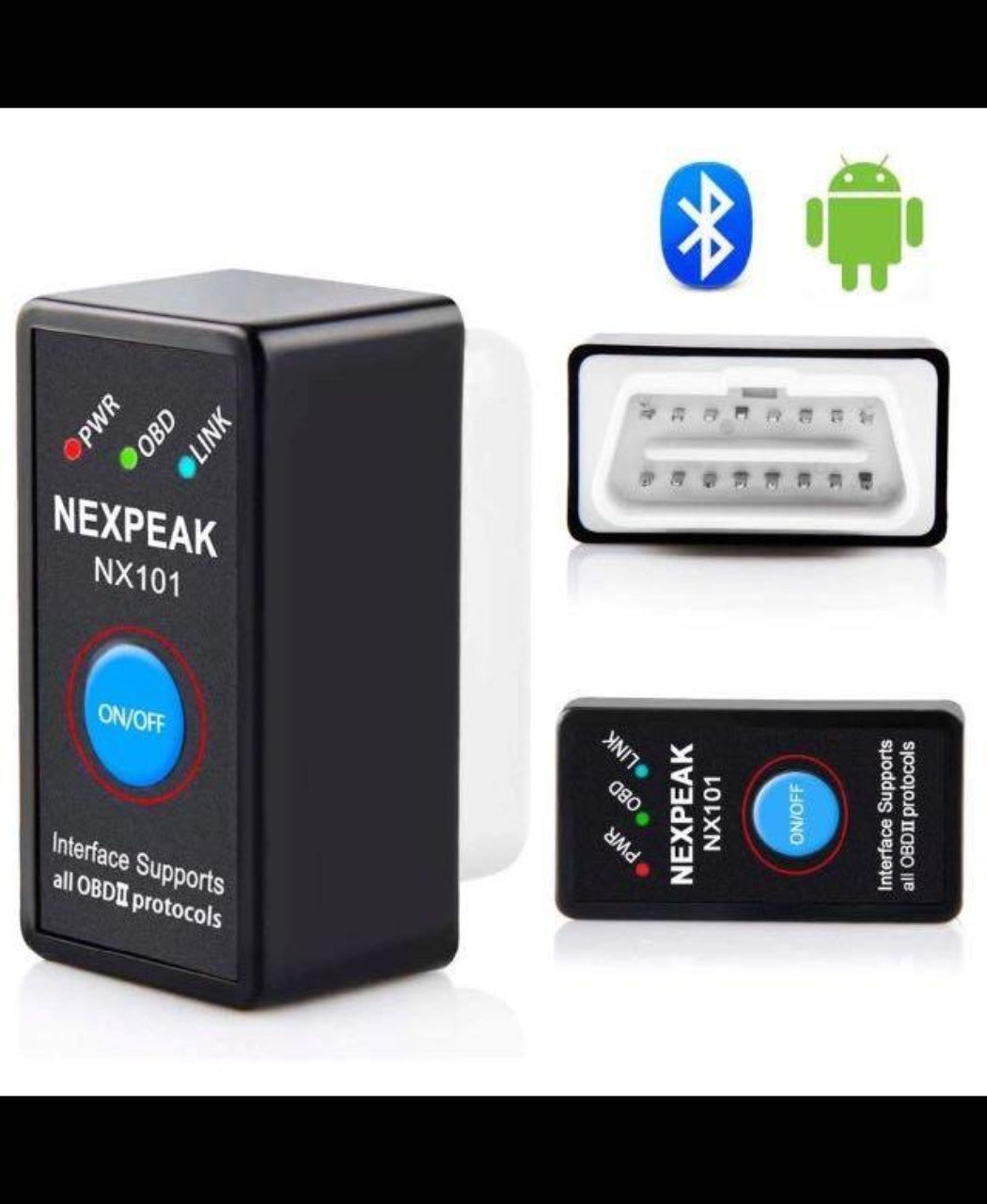 Bluetooth OBD2 Car Scanner Fault Code Reader & Eraser with ON/OFF Switch | V1.5 / V2.1 OBD2 Engine Diagnostic Tool | Check Engine Light Scanner for OBD II Vehicles