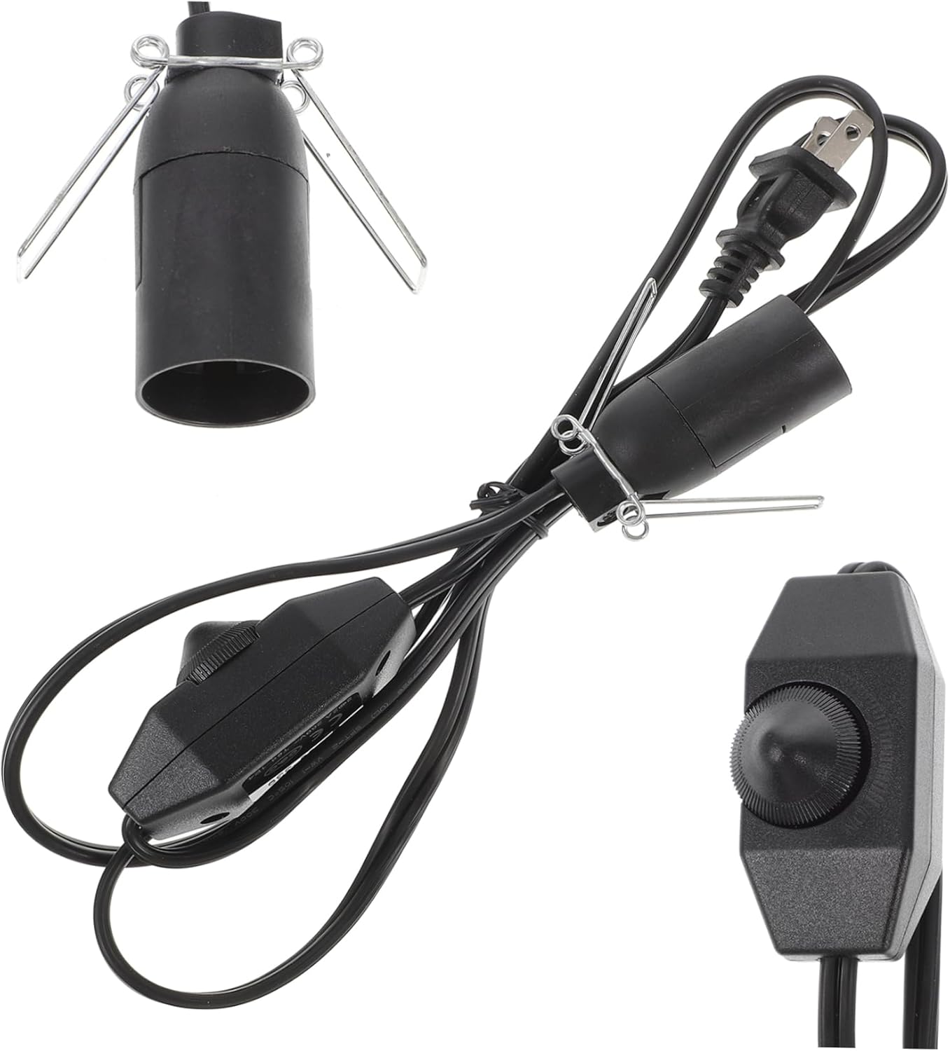Uonlytech Salt Lamp Replacement Cord with Light Socket – AC 110V/230V Compatible, Easy Installation Lamp Cord (1 Piece)
