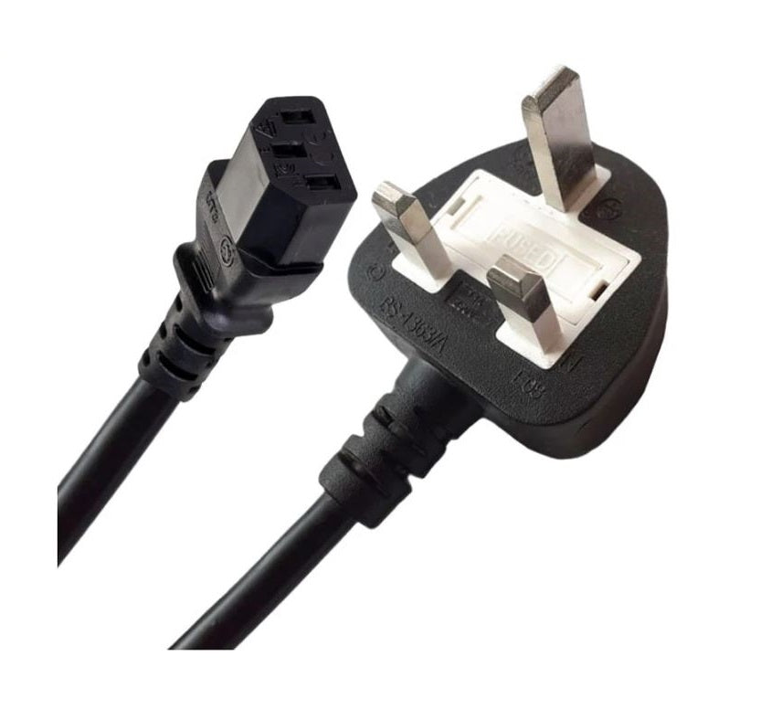 2.5 Meter 3-Pin Desktop Power Cable  Black & White – Heavy Duty Power Cord for PC, Monitor, Printer & Electronic Devices