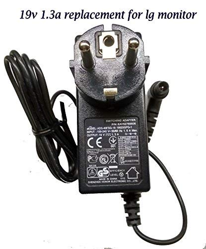 LG Monitor Power Adapter 19V 1.3A, 5.5×3.0mm Needle Pin Replacement Charger for LG LED LCD Monitors