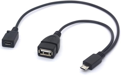 Micro USB OTG Y Cable – Micro USB Male to USB Female + Charging Port Adapter for Smartphones & Tablets