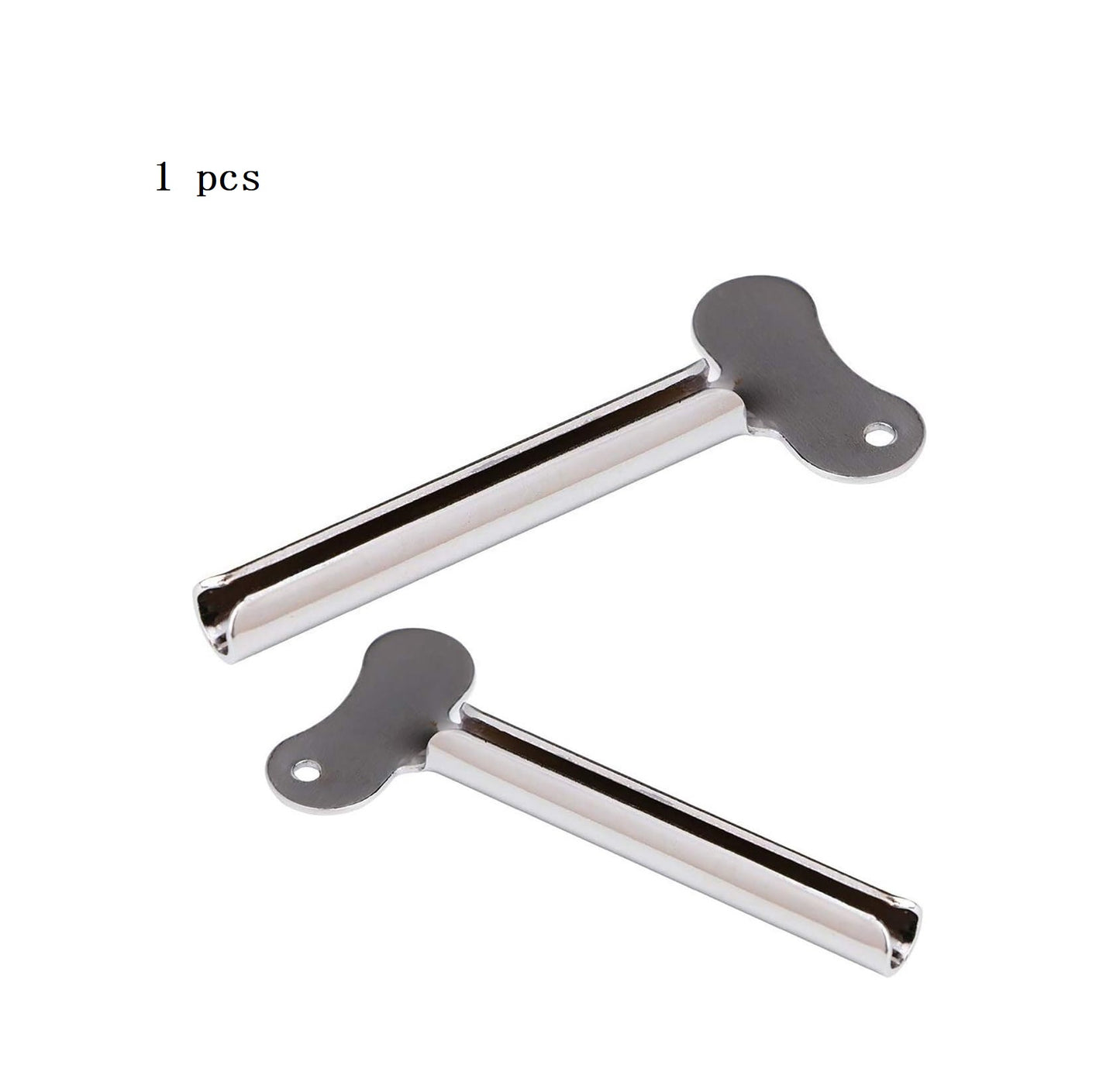 1Pc Tube Toothpaste Squeezer Roller Key Silver Metal Toothpaste Dispenser Tool