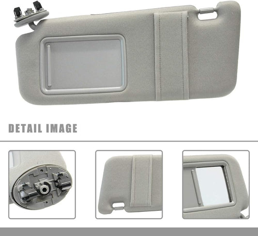Left Driver Side Sun Visor Replacement for Toyota Camry 2007–2011 | Beige Sunshade Without Sunroof | Camry Hybrid Compatible