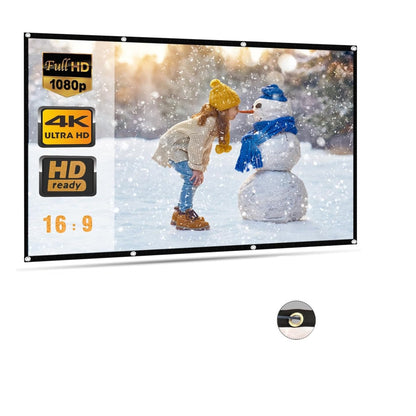 100 Inch Projector Screen 16:9 HD Projection Screen – Frameless High Brightness High Gain Grey Screen with High Contrast for Home Cinema, Office & Gaming