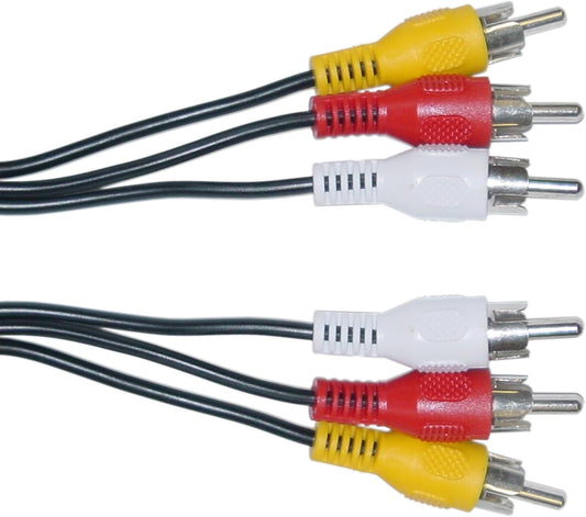 RCA Audio/Video Cable 1.5m – 3 RCA Male to 3 RCA Male Composite AV Cable for TV, DVD & Gaming Consoles