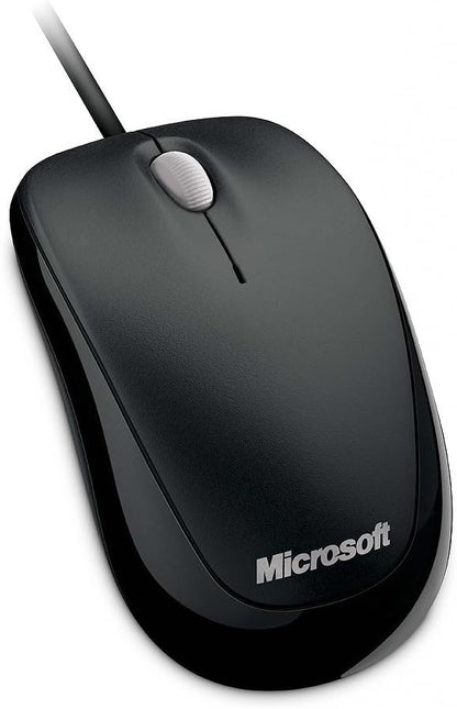 Microsoft Basic Optical Mouse – Black Wired USB Ergonomic Design, Comfortable Right/Left Hand Use for PC, Laptop & Desktop