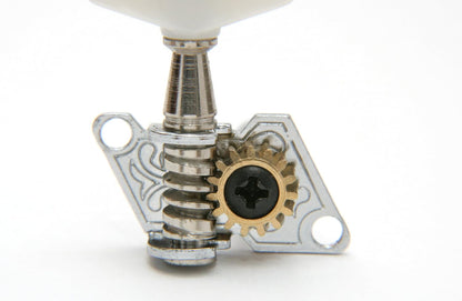 Open Gear Guitar Tuners Machine Heads 2L 2R Set Guitar Tuning Pegs for Acoustic Guitar Chrome Finish