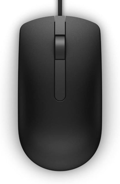 Dell MS116-BK USB Wired Optical Mouse – High Precision 1000 DPI, Ergonomic Design, Smooth Scroll Mouse for Laptop & Desktop (Black)