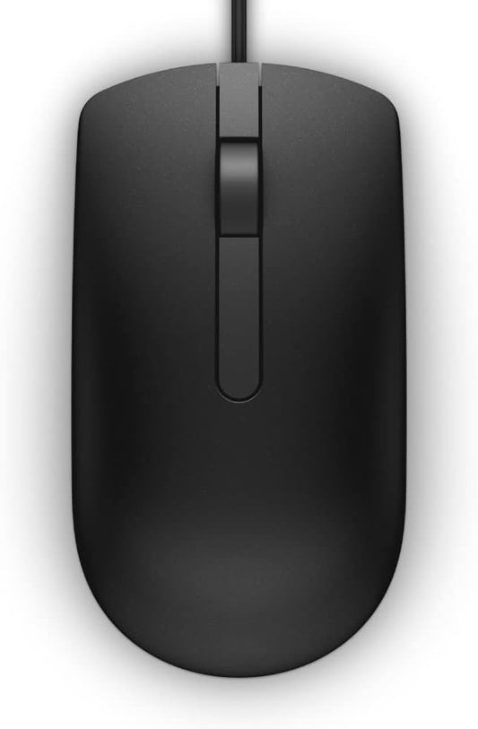 Dell MS116-BK USB Wired Optical Mouse – High Precision 1000 DPI, Ergonomic Design, Smooth Scroll Mouse for Laptop & Desktop (Black)