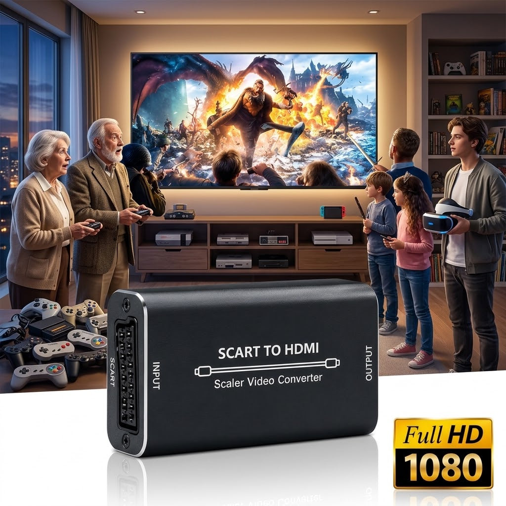 Premium Metal Body SCART to HDMI Scaler Converter 720P/1080P