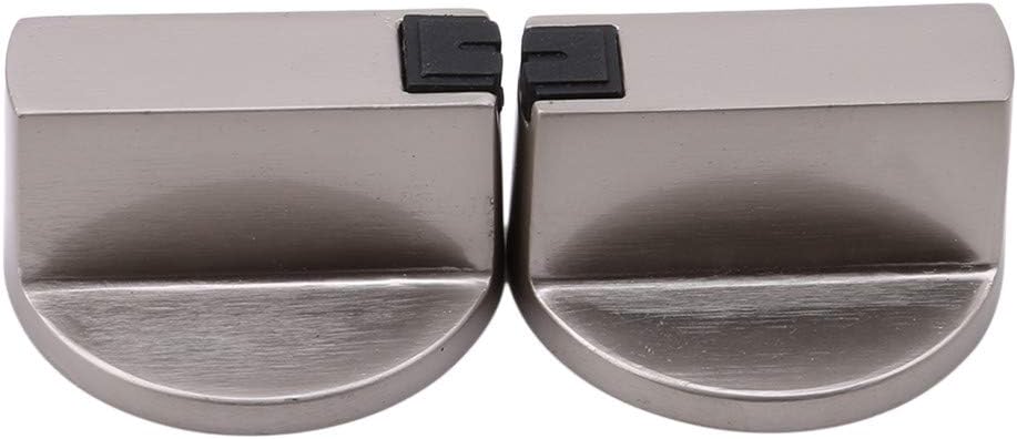 2 Pcs Universal Gas Stove Cooker Knobs – Zinc Alloy 6mm Oven Control Knobs, Silver Rotary Switch Replacement with Adapter for Gas Stove & Oven