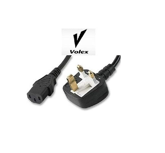 UK 3 Pin Power Cable 1.8m – BS1363 Mains Lead for PC, TV & Monitor