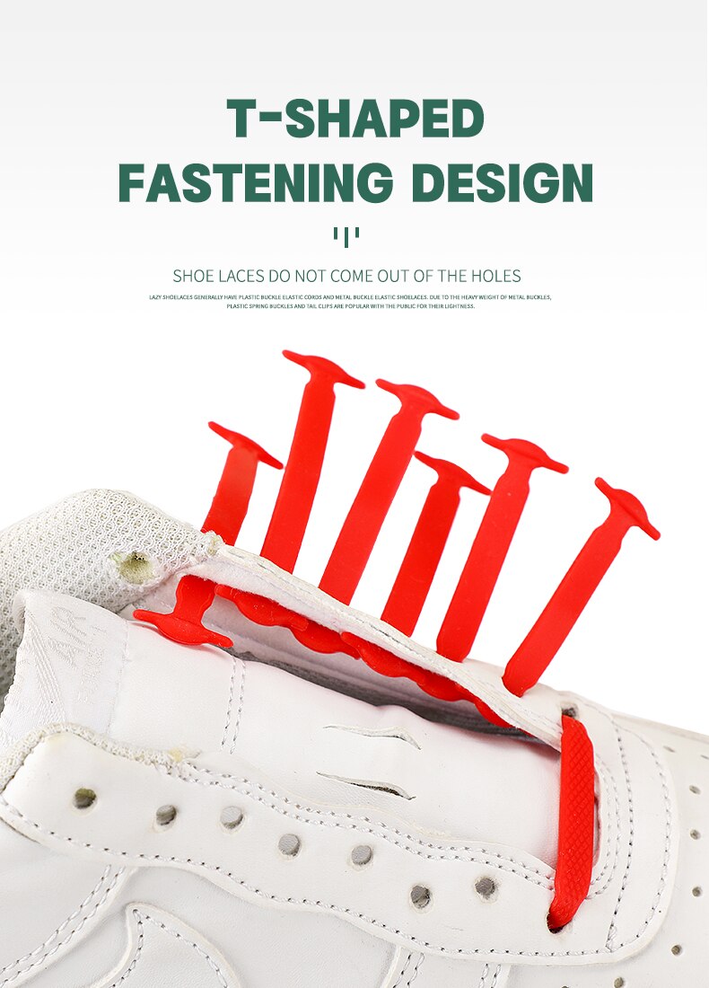 Adult Silicone Elastic Shoelaces Fashion  Athletic No Tie Shoe Lace All Sneakers Fit Quick Shoe Lace