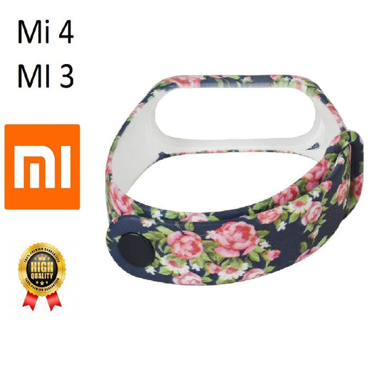 Mi 4/3 Band Strap Printed A One Natural Flowers Pink Rose Color Full Matching Girls Strap for Mi Replacement Waterproof Wrist Band Printed Strap for Xiaomi Mi Band 4 & 3 Smart Activity Tracker -Printed (Only 1 Strap - Chip not Included)