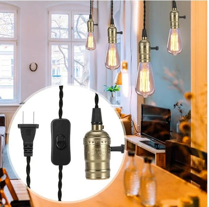 Light Bulb Holder, Sturdy Durable Light Socket Cord For Tungsten Lamps For Home For Incandescent Lamps For Bulb Lamps fancy Bulb Holder With Cable and switch for Smart Home RUI CHENG Lamp holder