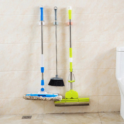 1Pcs Mop Broom Holder Wall Mounted Mop Holder Household Adhesive Storage Broom Hanger Mop Hook Racks Kitchen Bathroom Organizer